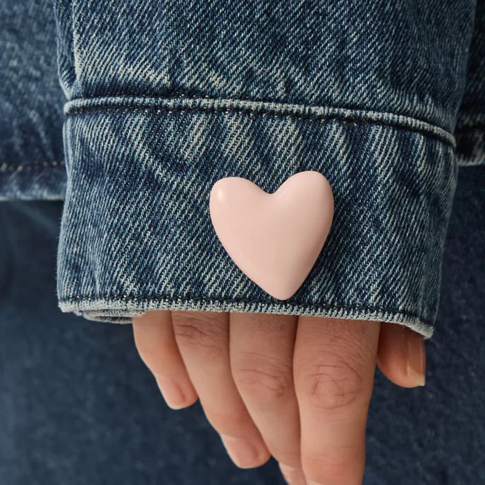 Broche coeur Marylou Rose pâle - Des petits hauts