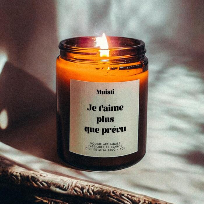 Bougie parfumée Je t'aime plus que prévu - Muisti
