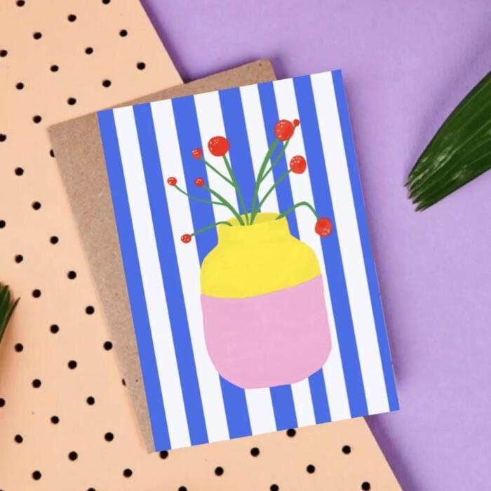 Carte Postale Vase Rayé