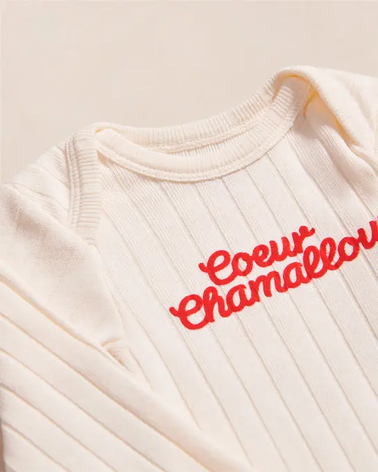 Body coeur chamallow - émoi émoi en coton bio – Image 2