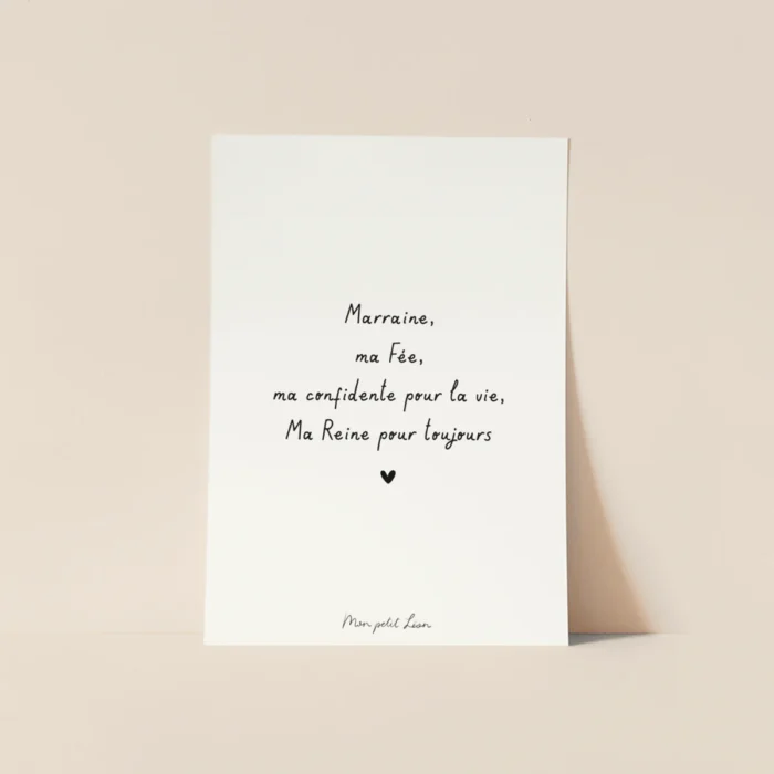 Carte citation La famille, les amis - Marraine - Mon Petit Léon