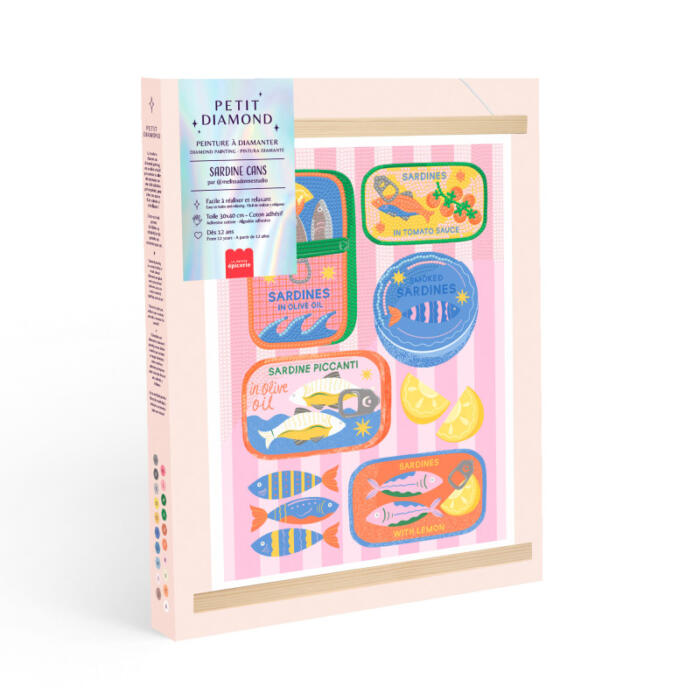 Coffret Petit Diamond Painting Sardine cans - La petite épicerie