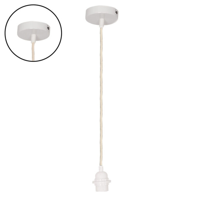 Cable suspension douille blanche et beige - Opjet
