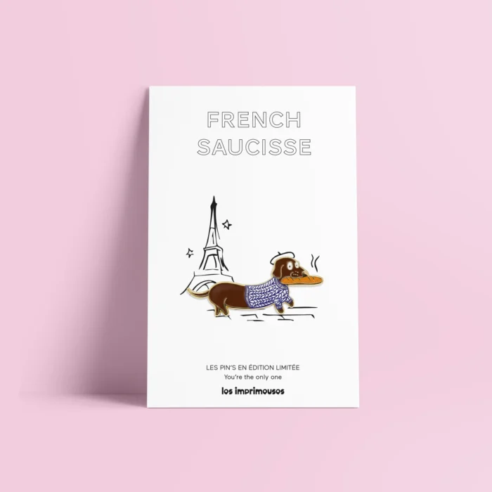 Pin's French Saucisse teckel parisien - Les Imprimeuses